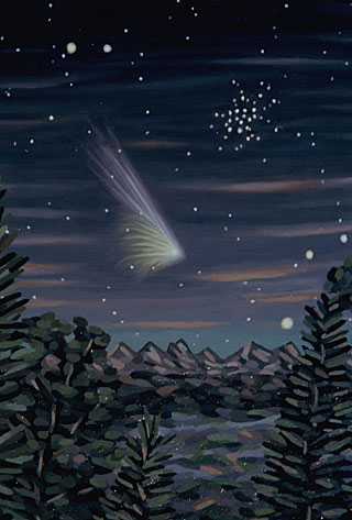 Comet NEAT and the Beehive Starcluster