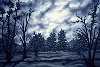 Moon through the half-dead Trees