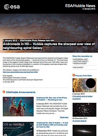 ESA/Hubble Photo Release heic1502 - Andromeda in HD — Hubble captures the sharpest ever view of neighbouring spiral Galaxy