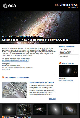 ESA/Hubble Photo Release heic1513 - Lost in space — New Hubble image of galaxy NGC 6503