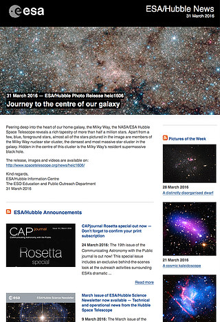 ESA/Hubble Photo Release heic1606 - Journey to the centre of our galaxy