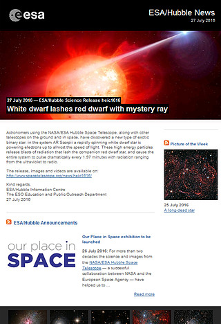ESA/Hubble Science Release heic1616 - White dwarf lashes red dwarf with mystery ray