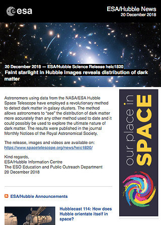ESA/Hubble Science Release heic1820 - Faint starlight in Hubble images reveals distribution of dark matter