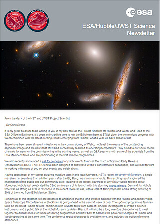 ESA/Hubble/Webb Science Newsletter - April 2022