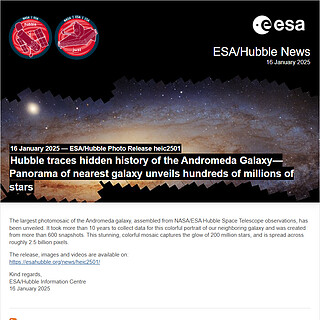 ESA/Hubble Photo Release heic2501 - Hubble traces hidden history of the Andromeda Galaxy — Panorama of nearest galaxy unveils hundreds of millions of stars