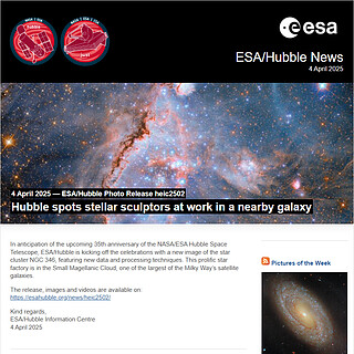 ESA/Hubble Photo Release heic2502 - Hubble spots stellar sculptors at work in a nearby galaxy