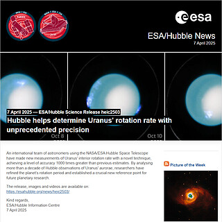 ESA/Hubble Science Release heic2503 - Hubble helps determine Uranus' rotation rate with unprecedented precision