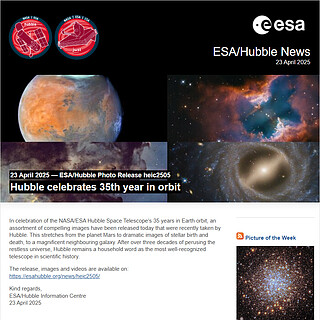 ESA/Hubble Photo Release heic2505 - Hubble celebrates 35th year in orbit
